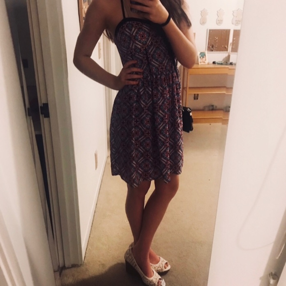 Tribal Patterned Dress with Crochet Back